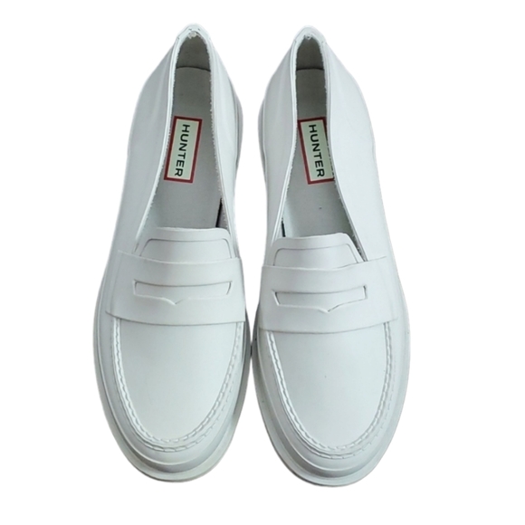 Hunter Shoes - HUNTER Light Grey Waterproof Rubber Penny Loafer Size 7